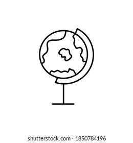 Icono del globo terrestre aislado, vector