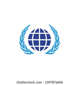 earth globe icon logo design vector template