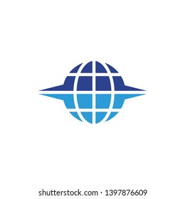 earth globe icon logo design vector template