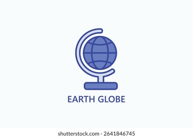Earth Globe Icon Or Logo Isolated Illustration