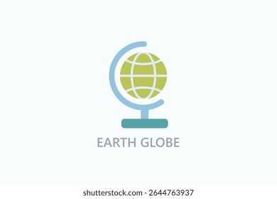 Earth Globe Icon Or Logo Isolated Illustration