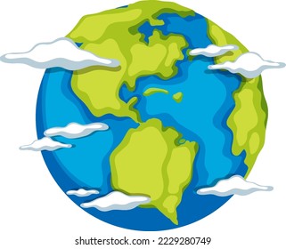Earth globe icon on white background illustration