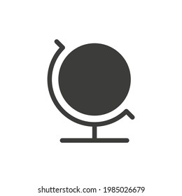 Earth globe icon. School globus, geography concept for educational apps UI design.