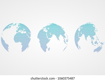 Earth globe icon set