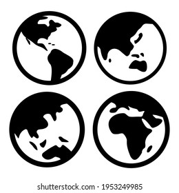 Earth globe icon set isolated vector illustration. High quality black style vector icons.