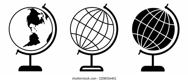 earth globe icon set isolated on white background