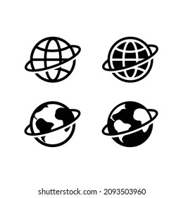 Earth globe icon set vector illustration