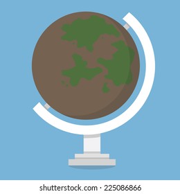 Earth globe icon or sign, vector illustration, flat design