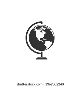 Earth globe icon in simple design