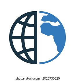 Earth, globe icon. Simple editable vector design isolated on a white background.