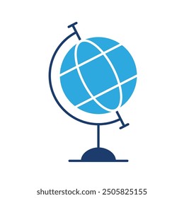Earth globe icon solid vector design in modern style