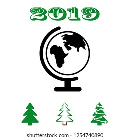 Earth globe icon stock vector illustration flat design