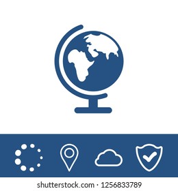 Earth globe icon stock vector illustration flat design