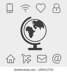 Earth globe icon stock vector illustration flat design