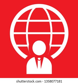 Earth, globe icon, stock vector illustration, EPS10.