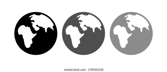 Earth Globe Icon Stock Vector Illustration Flat Design.