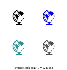 Earth globe icon stock vector illustration flat design.