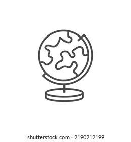 Earth globe icon stock vector illustration flat design, Desktop world earth globe line icon, outline vector sign, linear style pictogram isolated on white. Symbol, logo illustration. Editable stroke