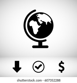 Earth globe icon stock vector illustration flat design