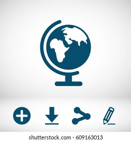 Earth globe icon stock vector illustration flat design