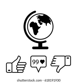 Earth globe icon stock vector illustration flat design