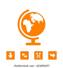 Earth globe icon stock vector illustration flat design