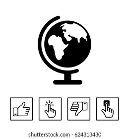 Earth globe icon stock vector illustration flat design