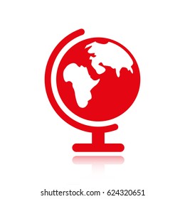 Earth globe icon, stock vector illustration, flat design