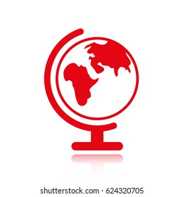 Earth globe icon stock vector illustration flat design