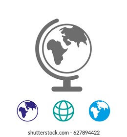 Earth globe icon stock vector illustration flat design