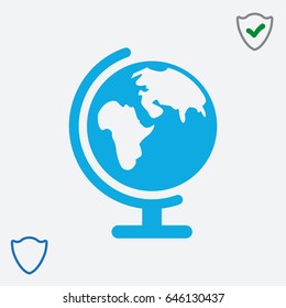 Earth globe icon stock vector illustration flat design