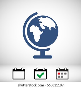 Earth globe icon stock vector illustration flat design