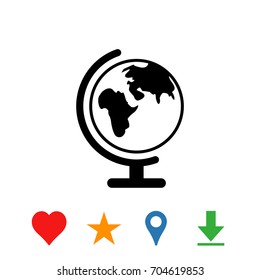 Earth globe icon stock vector illustration flat design