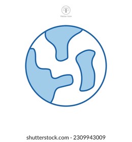 Planeta terrestre Plantilla de símbolo de icono para la colección de diseño gráfico y web ilustración vectorial