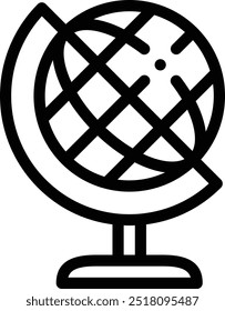 earth globe icon. Thin Linear Style Design Isolated On White Background