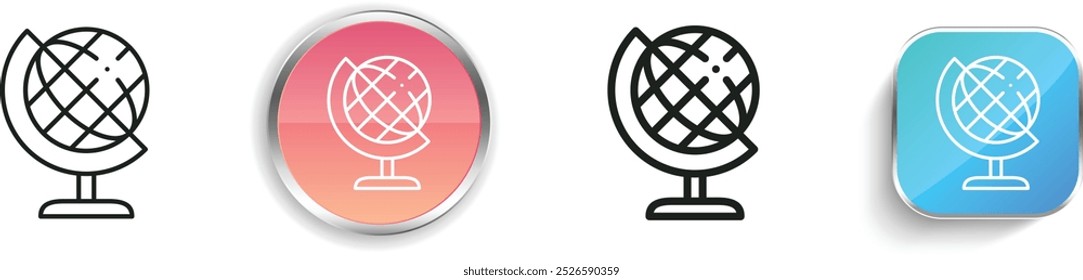 earth globe icon. Thin Linear, Regular and Button Style Design Isolated On White Background