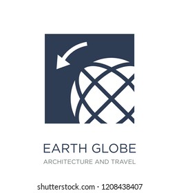 Earth globe icon. Trendy flat vector Earth globe icon on white background from Architecture and Travel collection, vector illustration can be use for web and mobile, eps10