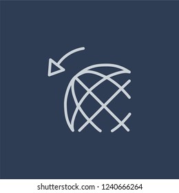 Earth globe icon. Trendy flat vector line Earth globe icon on dark blue background from Architecture and Travel collection. 