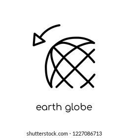 Earth globe icon. Trendy modern flat linear vector Earth globe icon on white background from thin line Architecture and Travel collection, editable outline stroke vector illustration
