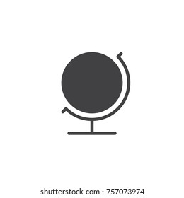 Earth globe icon vector, filled flat sign, solid pictogram isolated on white. Geographic globe symbol, logo illustration.