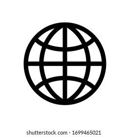 Earth, globe icon. Vector icons on a white background. Trendy linear icon. Icon for website and print. Logo, emblem, symbol. Interface element.