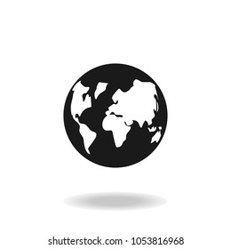 Earth globe icon. Vector illustration