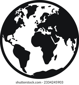 Icono del icono del globo terrestre Icono de ilustración estilo plano aislamiento en segundo plano