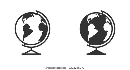 Icono del globo terrestre. Ilustración vectorial.