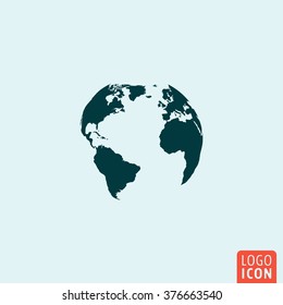 Earth globe icon. Vector illustration.