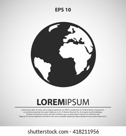 earth globe icon. earth globe vector illustration