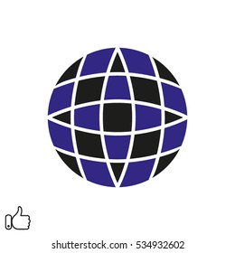earth globe, icon, vector illustration EPS 10