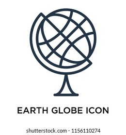 Earth globe icon vector isolated on white background, Earth globe transparent sign , thin pictogram or outline symbol design in linear style