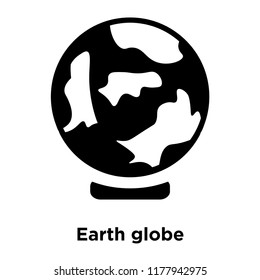 Earth globe icon vector isolated on white background, logo concept of Earth globe sign on transparent background, filled black symbol