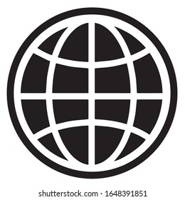 Earth globe icon vector isolated on white background.